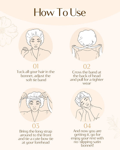 Yanibest anti frizz hair cap comparison showing smooth satin fabric versus cotton texture.
