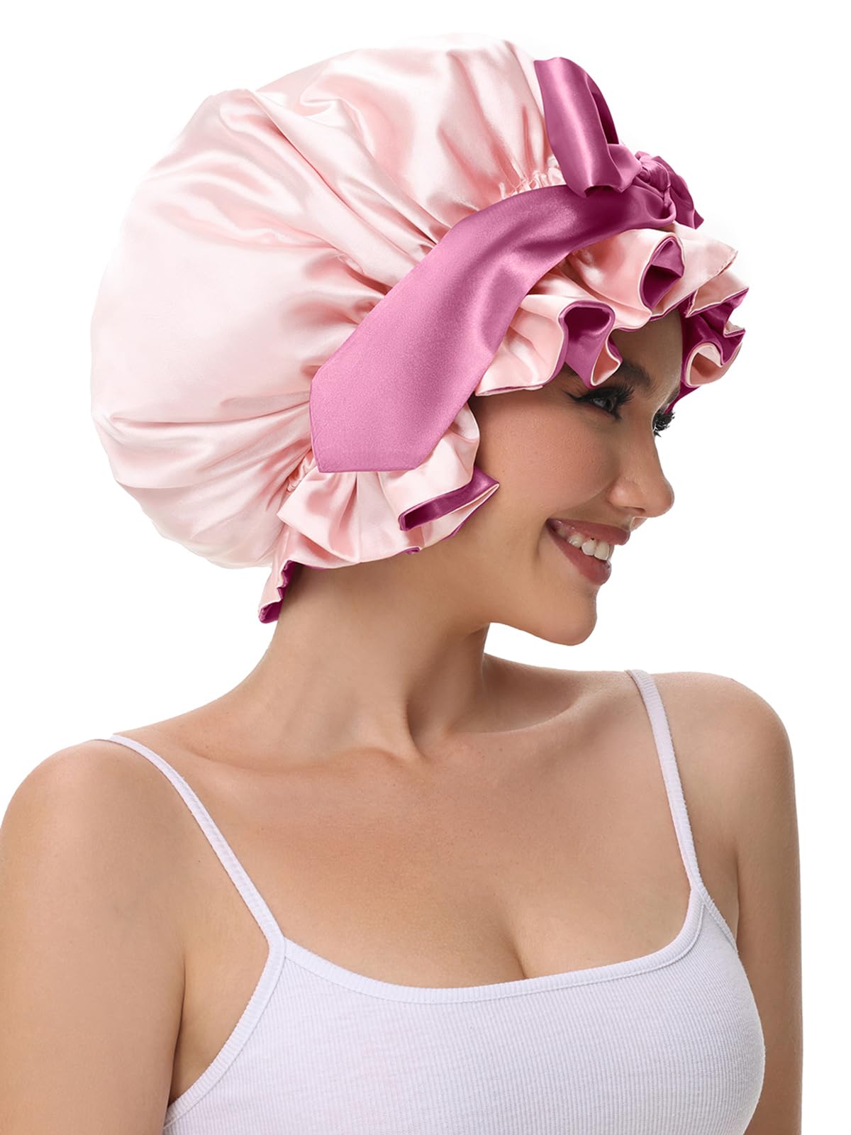 Vettres wide tie band hair wrap demonstrating secure fit on head
