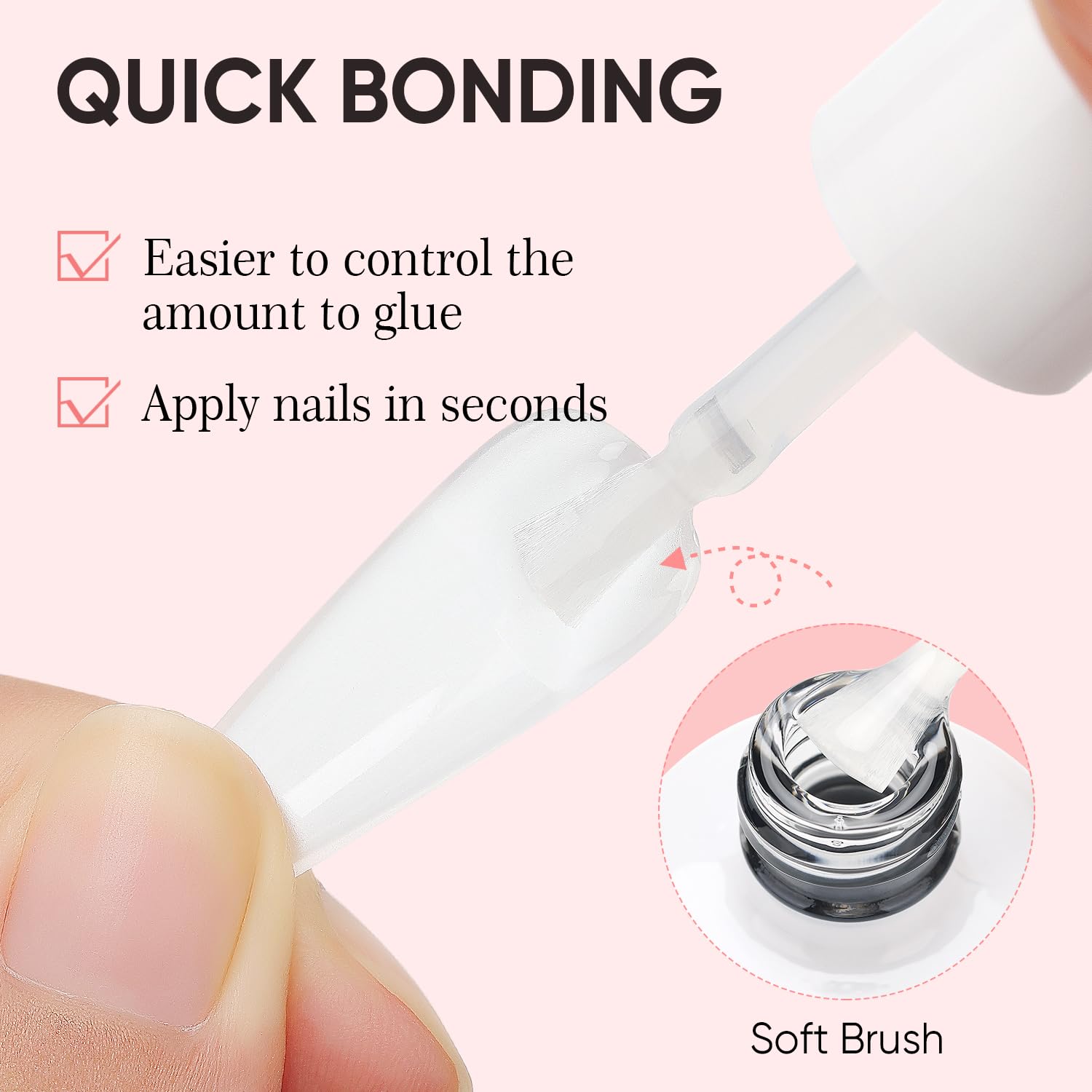Brush-on applicator for Nicedeco nail glue