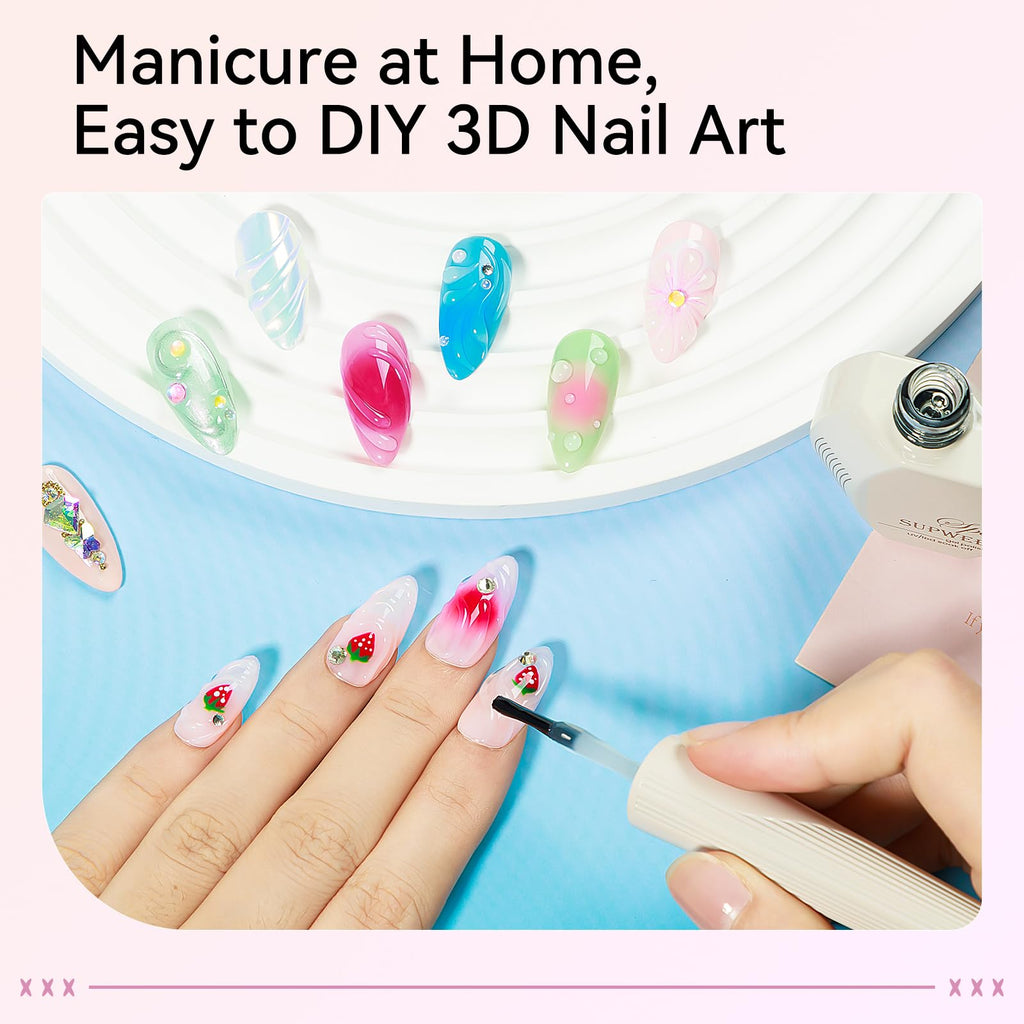 Silicone pen tool shaping clear 3D nail molding gel