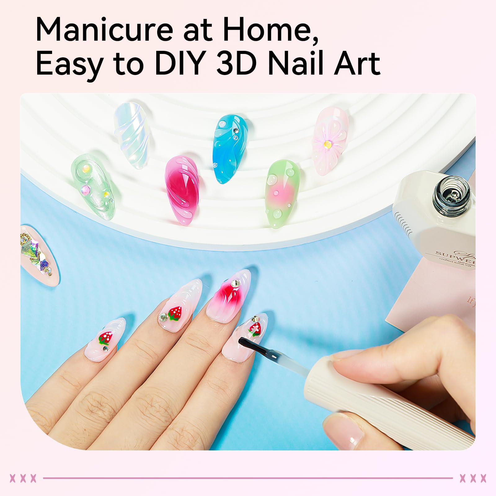 DIY nail charm creation using Supwee molding gel