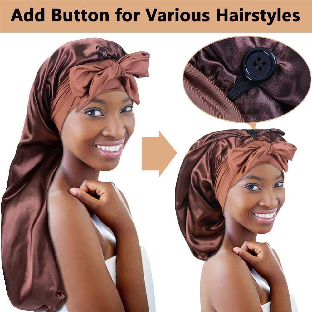 Extra large thirty inch bonnet protecting long braided hairstyles