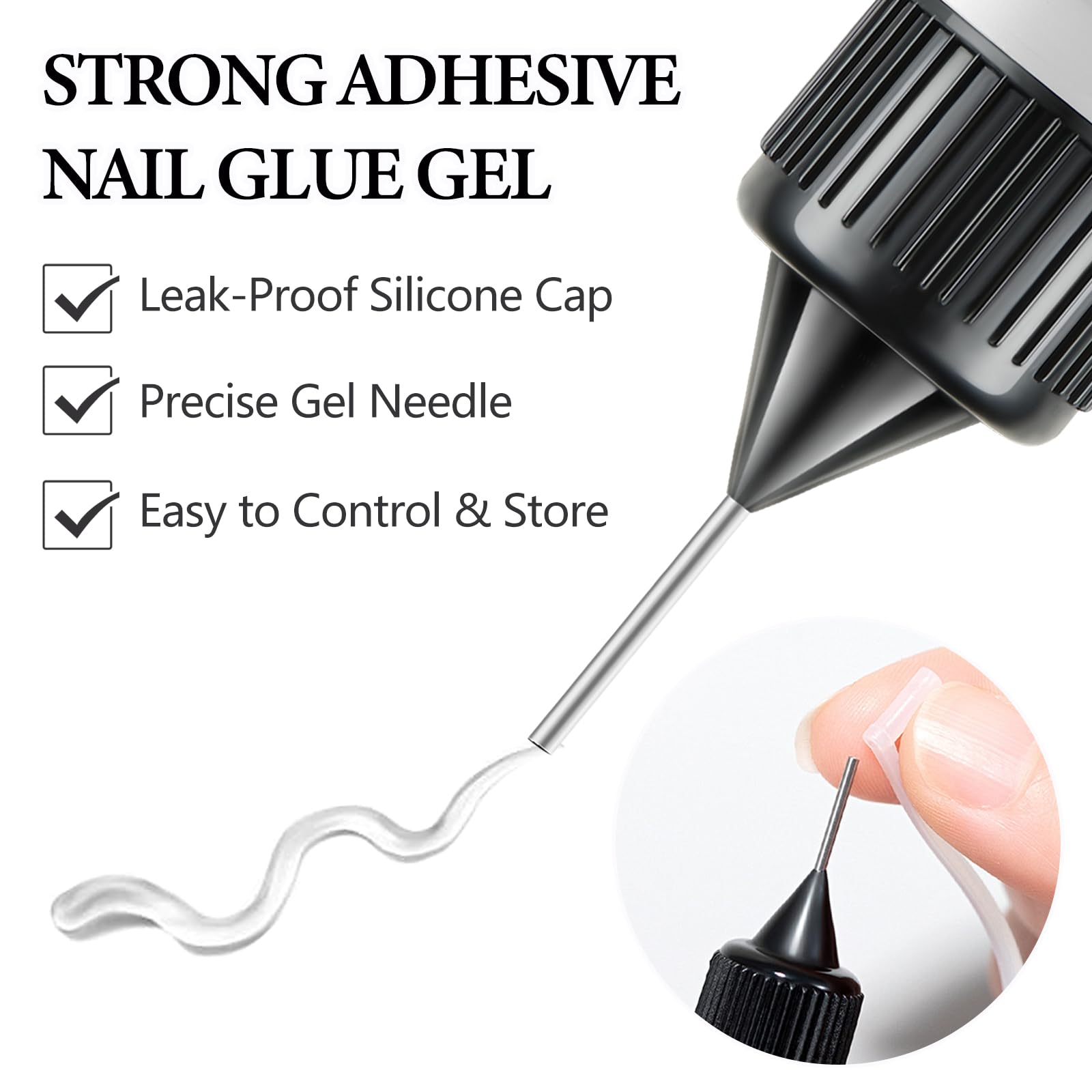 Two bottles of Sutokaka super strong adhesive for 3D nail gems