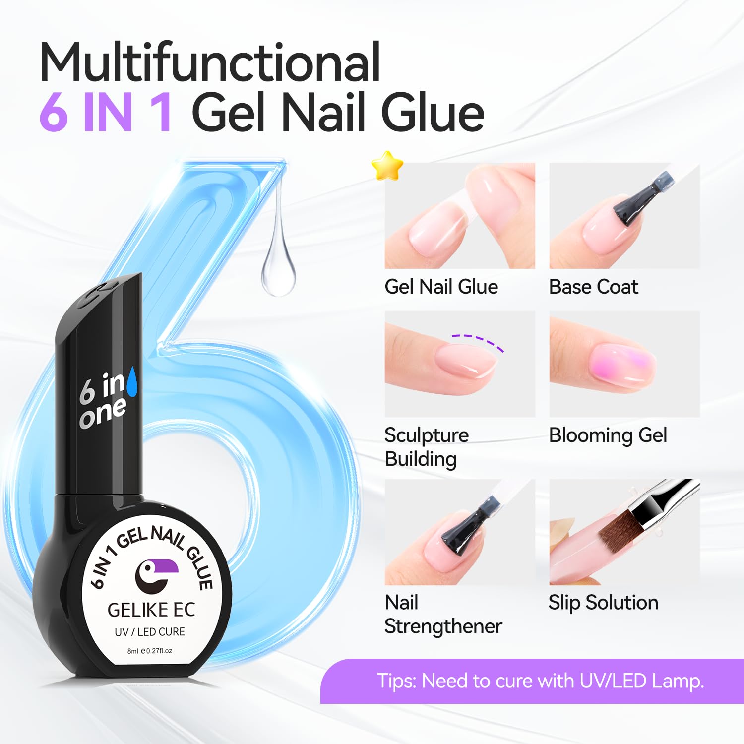 Detailed view of Gelike Ec professional nail adhesive