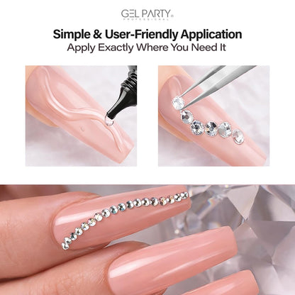 Applying nail tips with Gelparty UV gel glue