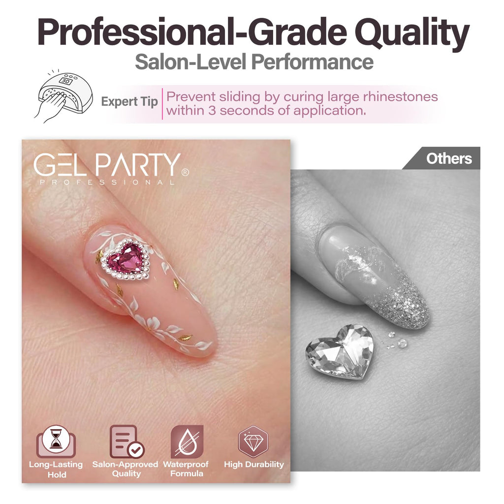 Manicure setup showcasing crystal clear non-clouding dried finish