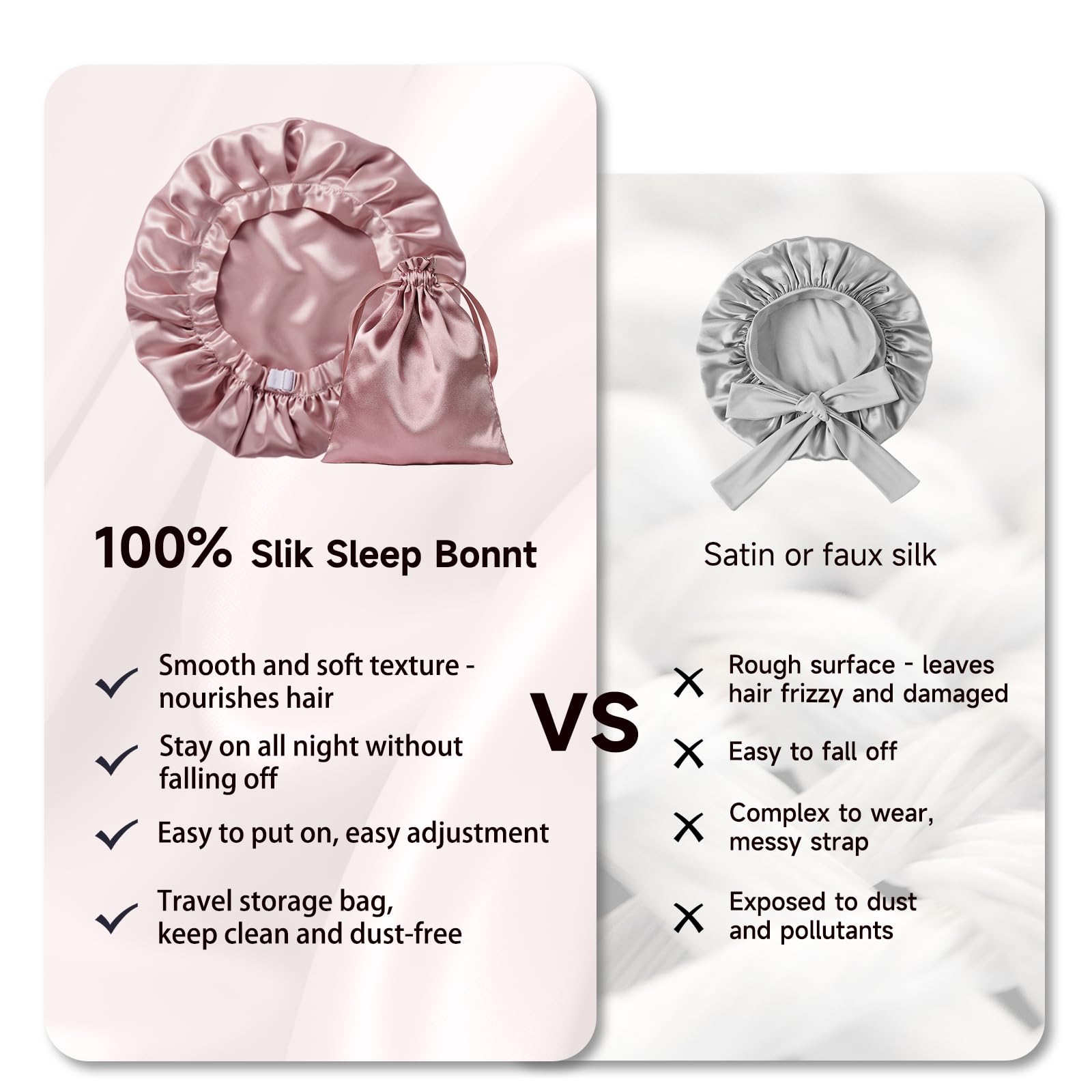 Premium 6A grade pure silk night sleeping cap for curly hair