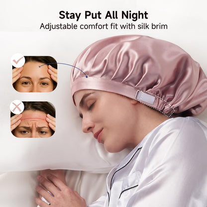 Adjustable non slip silk bonnet for women overnight beauty routine