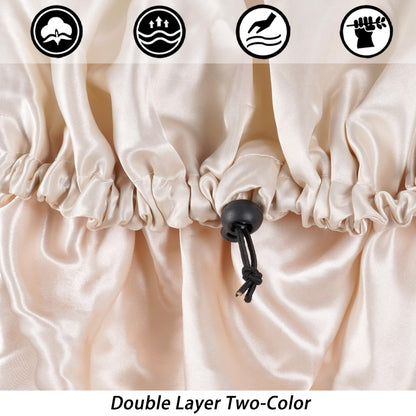 Double layer adjustable satin bonnet for curly hair protection overnight