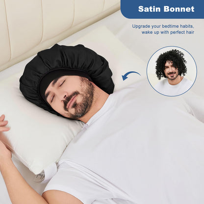 Selalu silk sleep bonnet for curly hair close up showcasing the soft elastic band design.