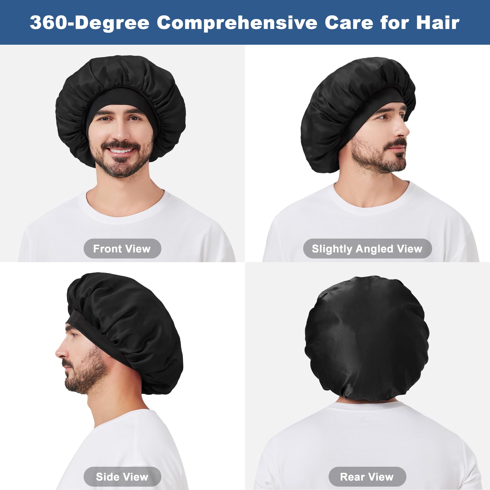 Detailed view of the high quality satin fabric texture on the Selalu hair bonnet.