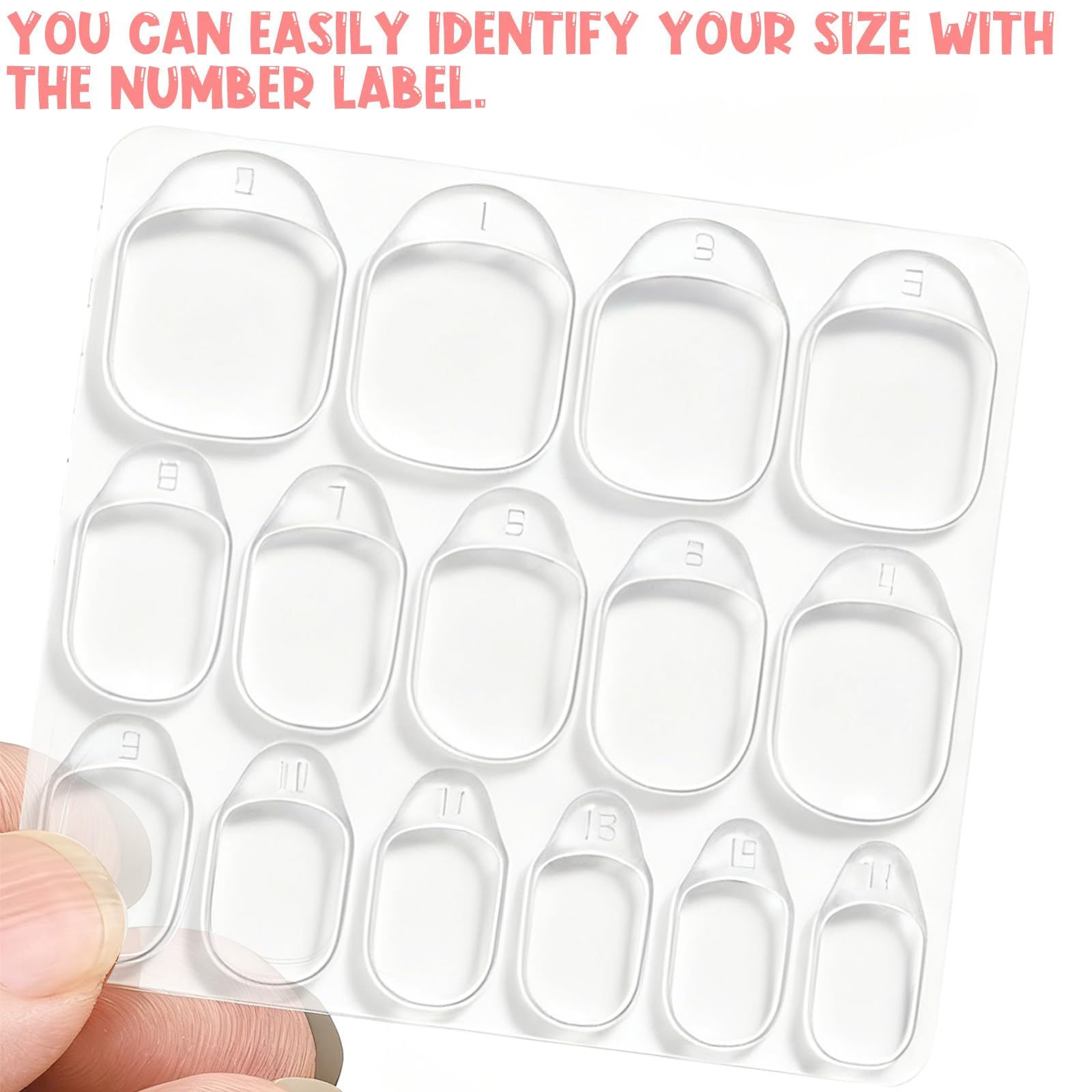 Close up of double sided jelly adhesive nail tabs sheets