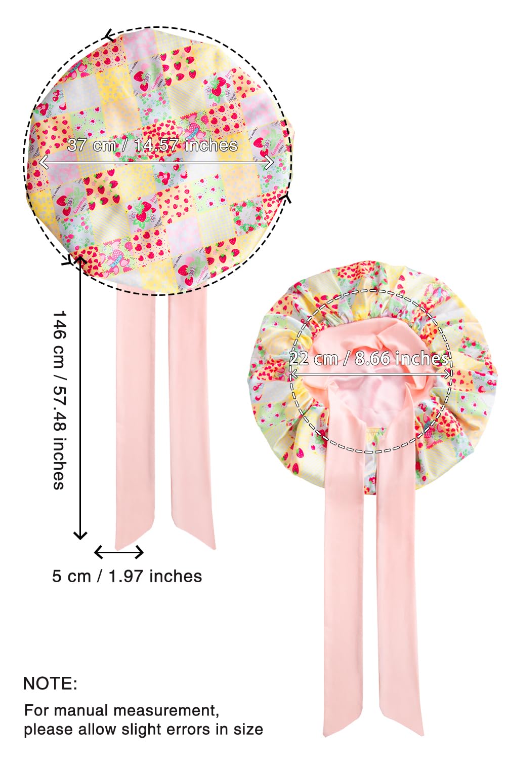 Vettres double layer hair bonnet inner lining texture view