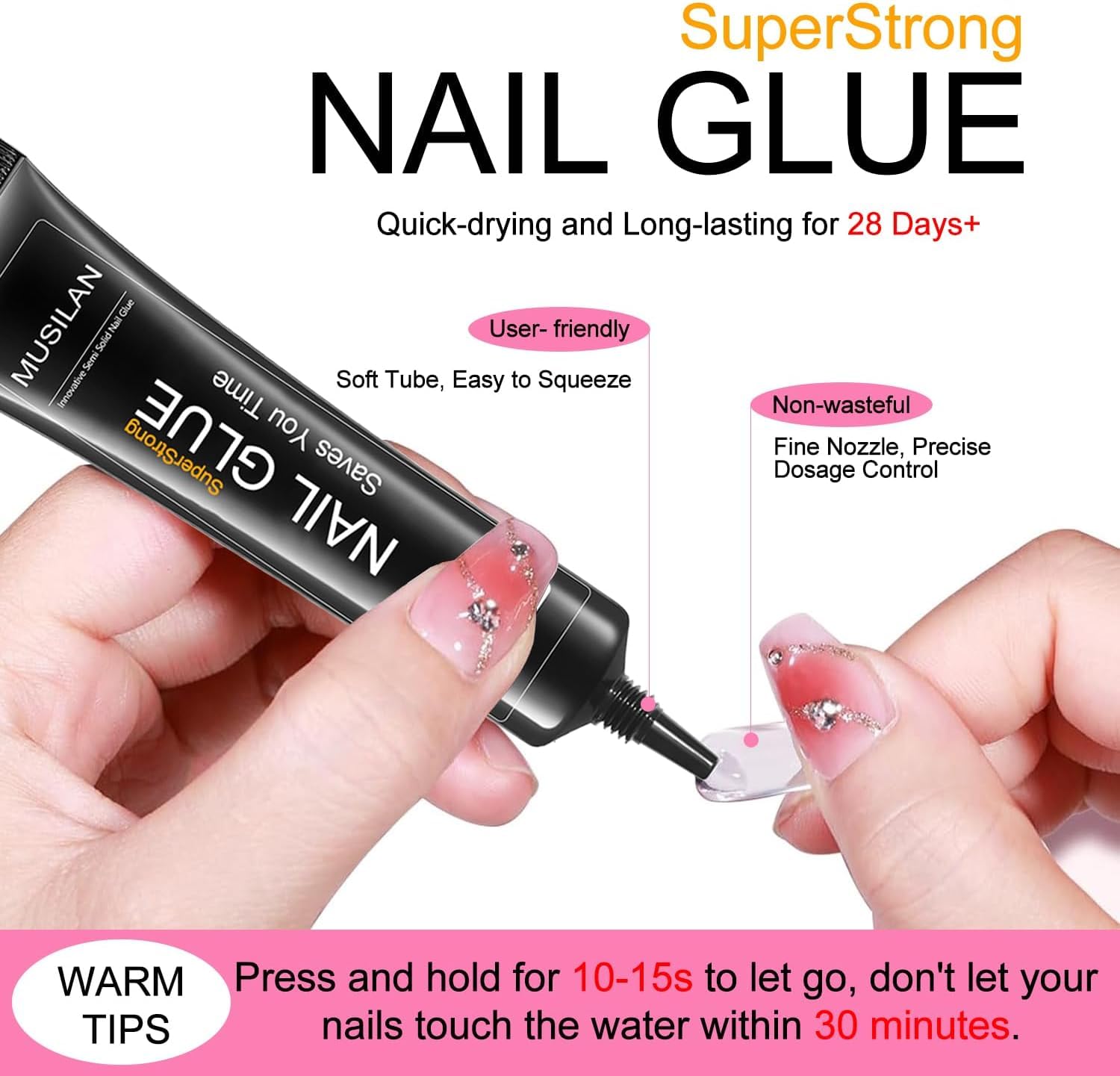 Tube of Musilan professional solid nail glue gel
