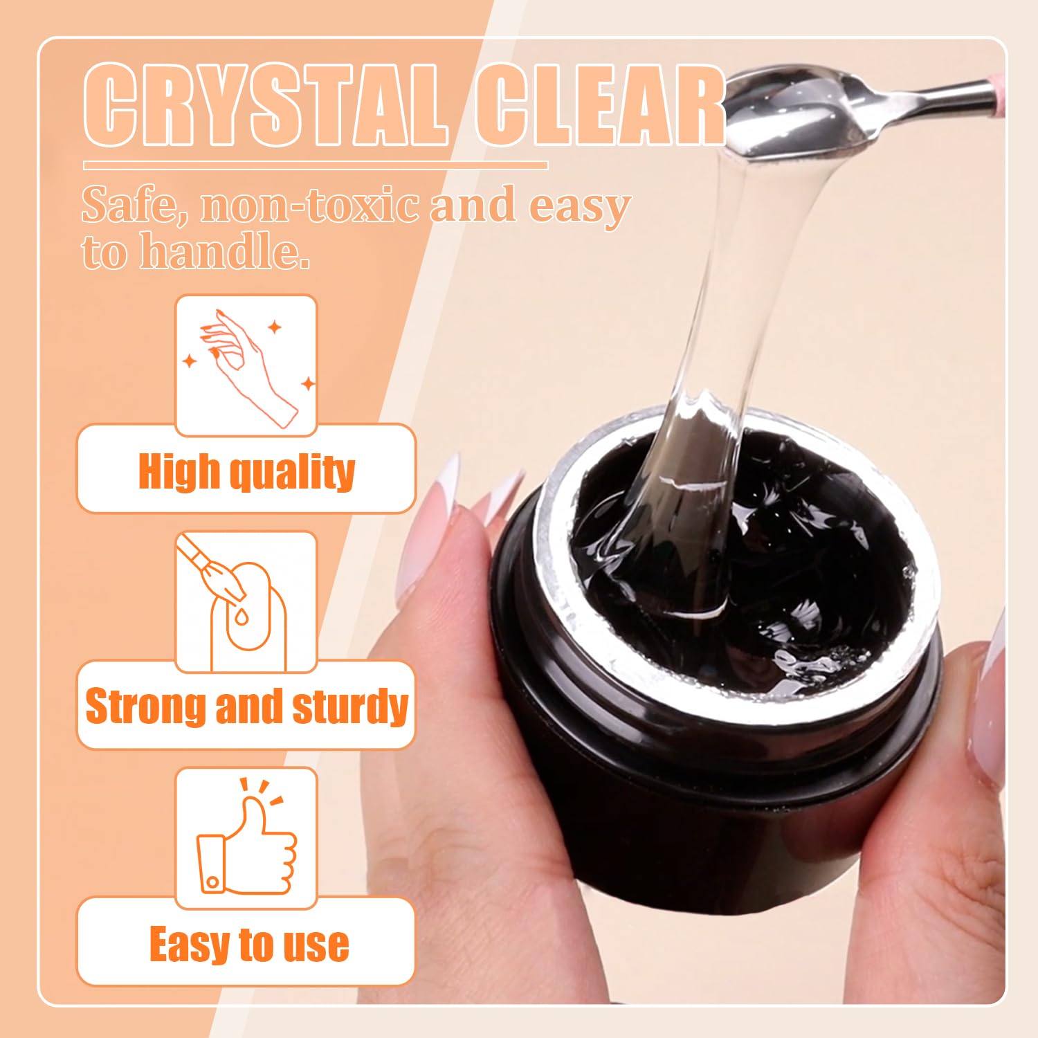 Vege Sister clear nail gem adhesive 5ml jar