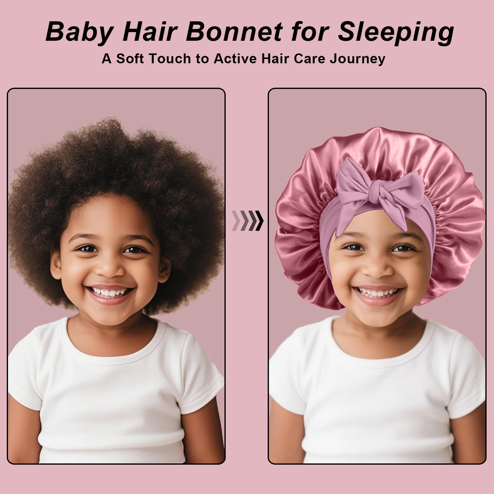 Premium silky satin material closeup for kids sleeping cap