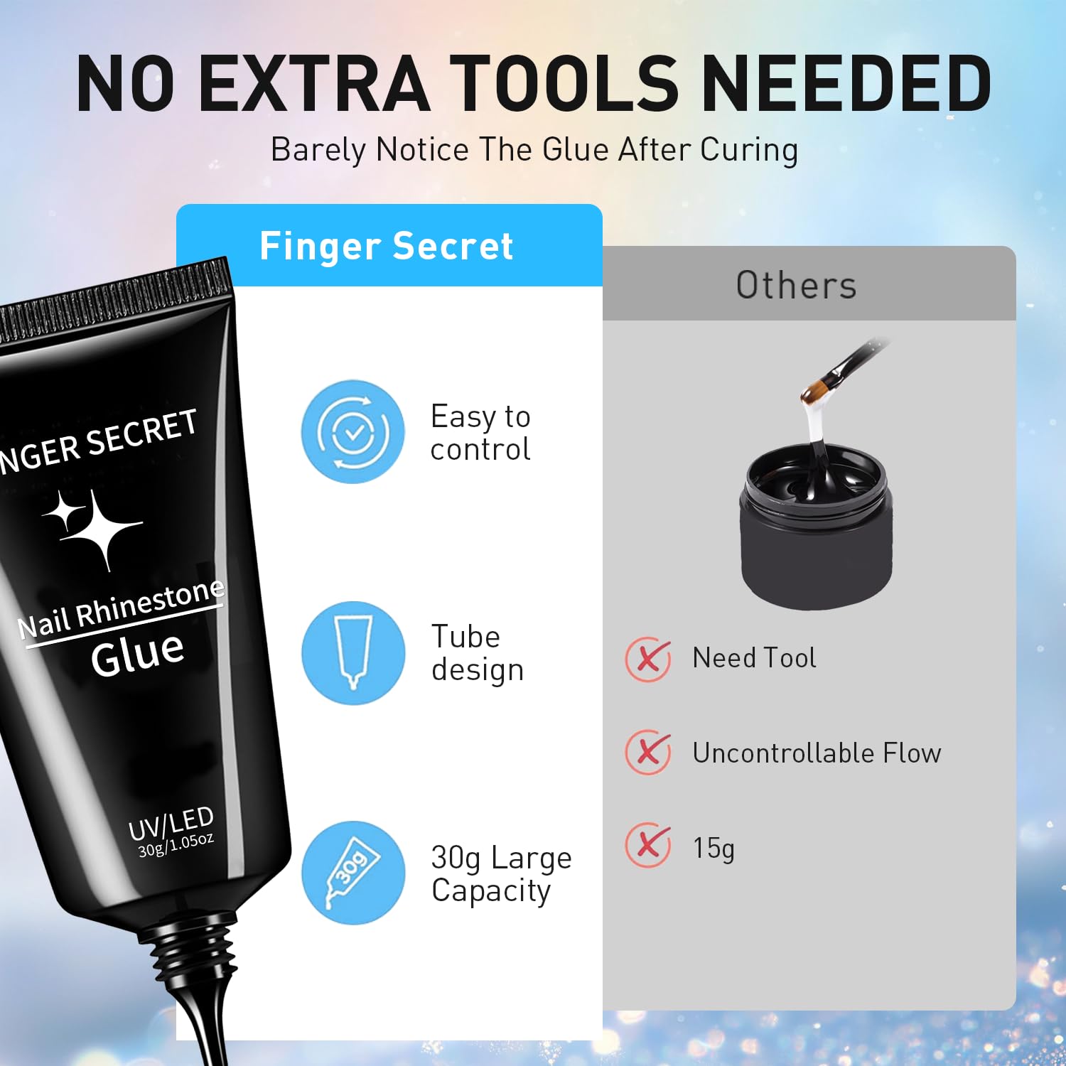 Finger Secret rhinestone glue packaging details
