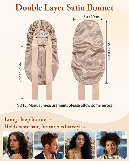 AWAYTR night sleeping cap showing interior layer of smooth satin fabric