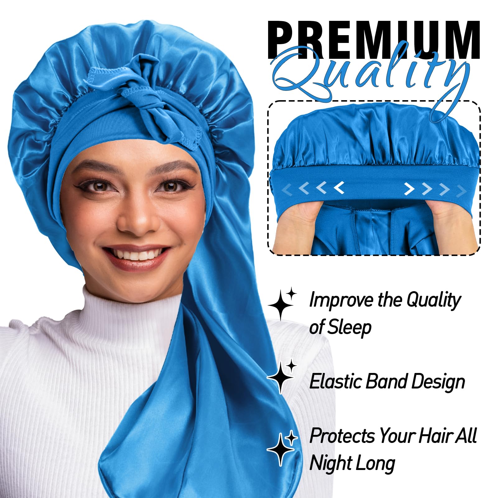 Two pack of extra large braided hair caps showcasing the long sleek design for protective hairstyles.