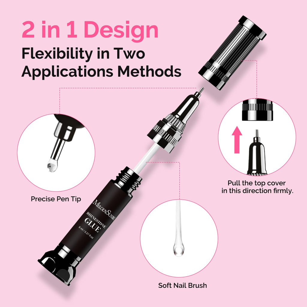 MelodySusie 3D gel adhesive precision brush tip close up