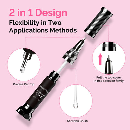 Close up of MelodySusie nail art adhesive gel tube