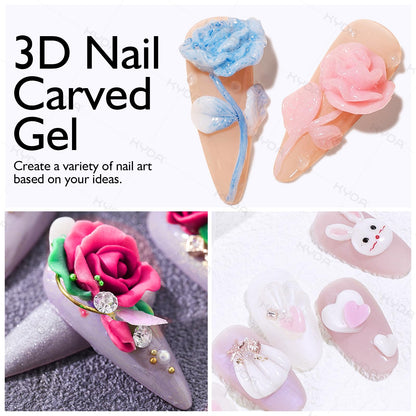 Top view of the 12-color nail gel palette set