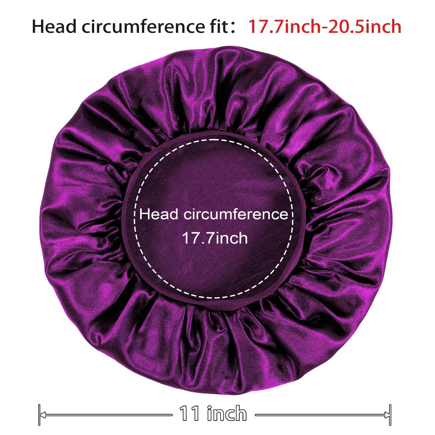 Close up view of the breathable and soft satin fabric texture of the Choshion teens bonnet.