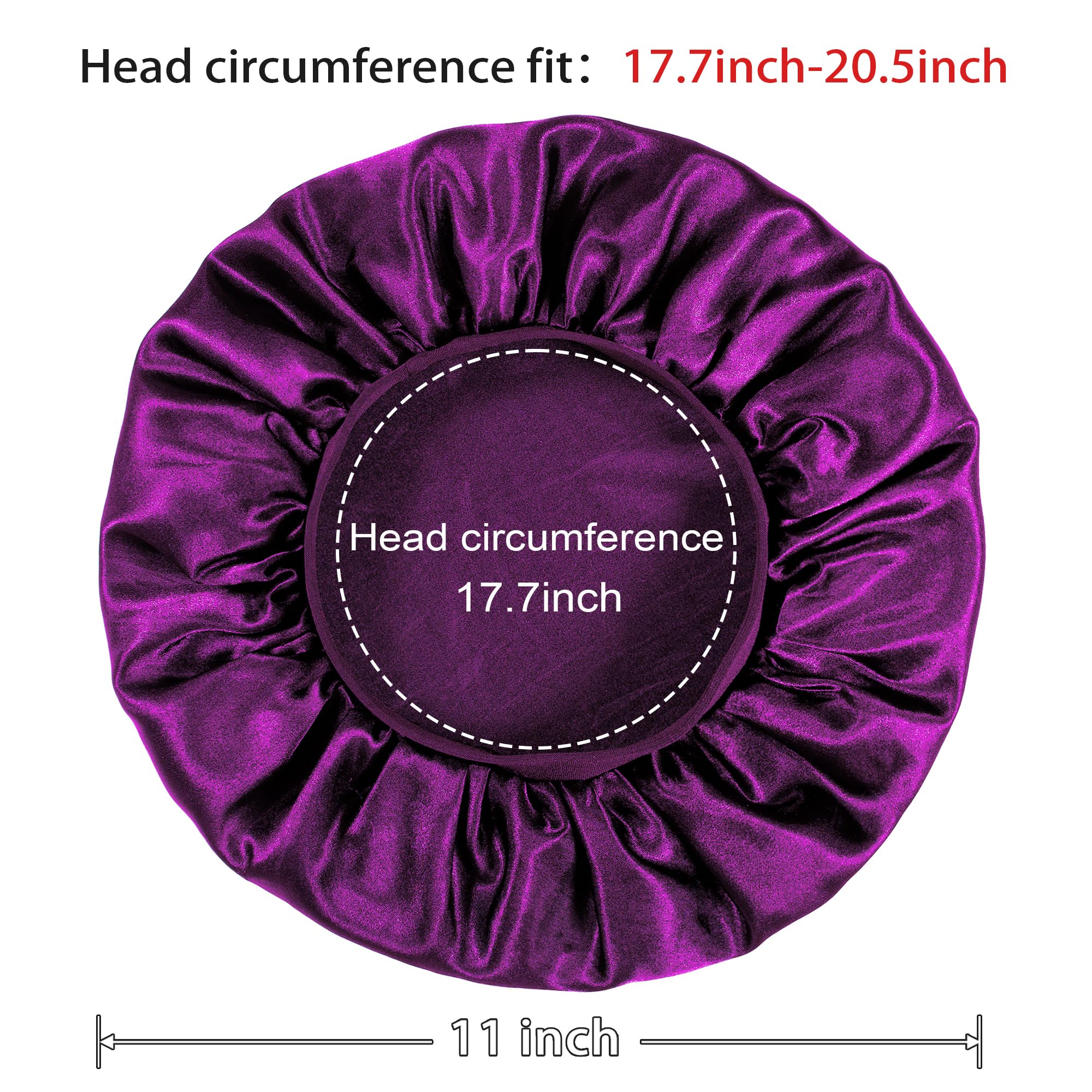 Close up view of the breathable and soft satin fabric texture of the Choshion teens bonnet.