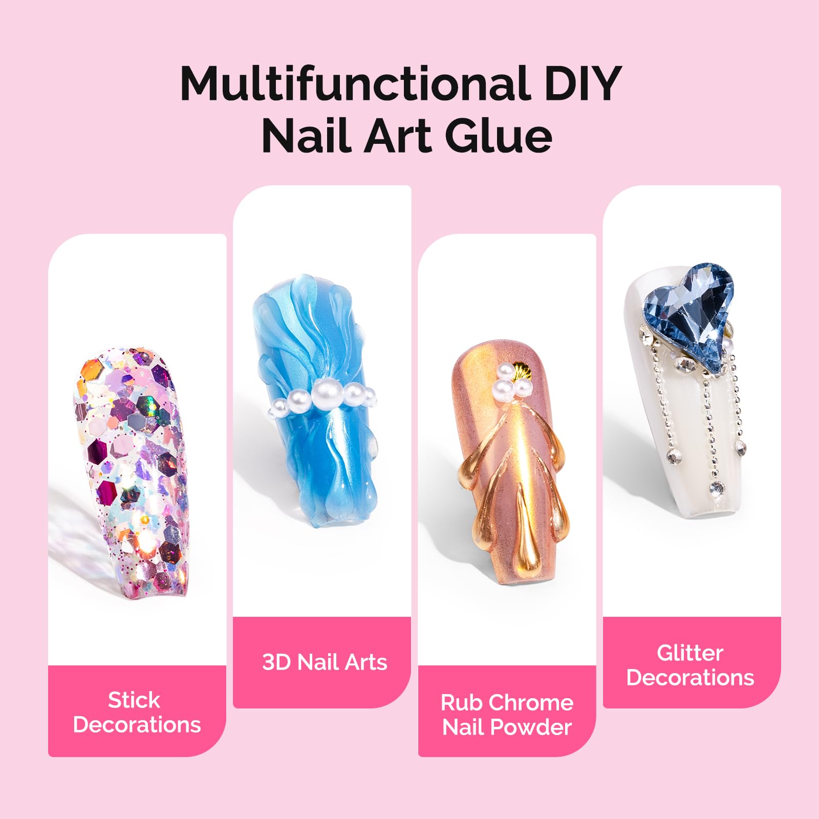 Demonstration of MelodySusie glue for nail charms