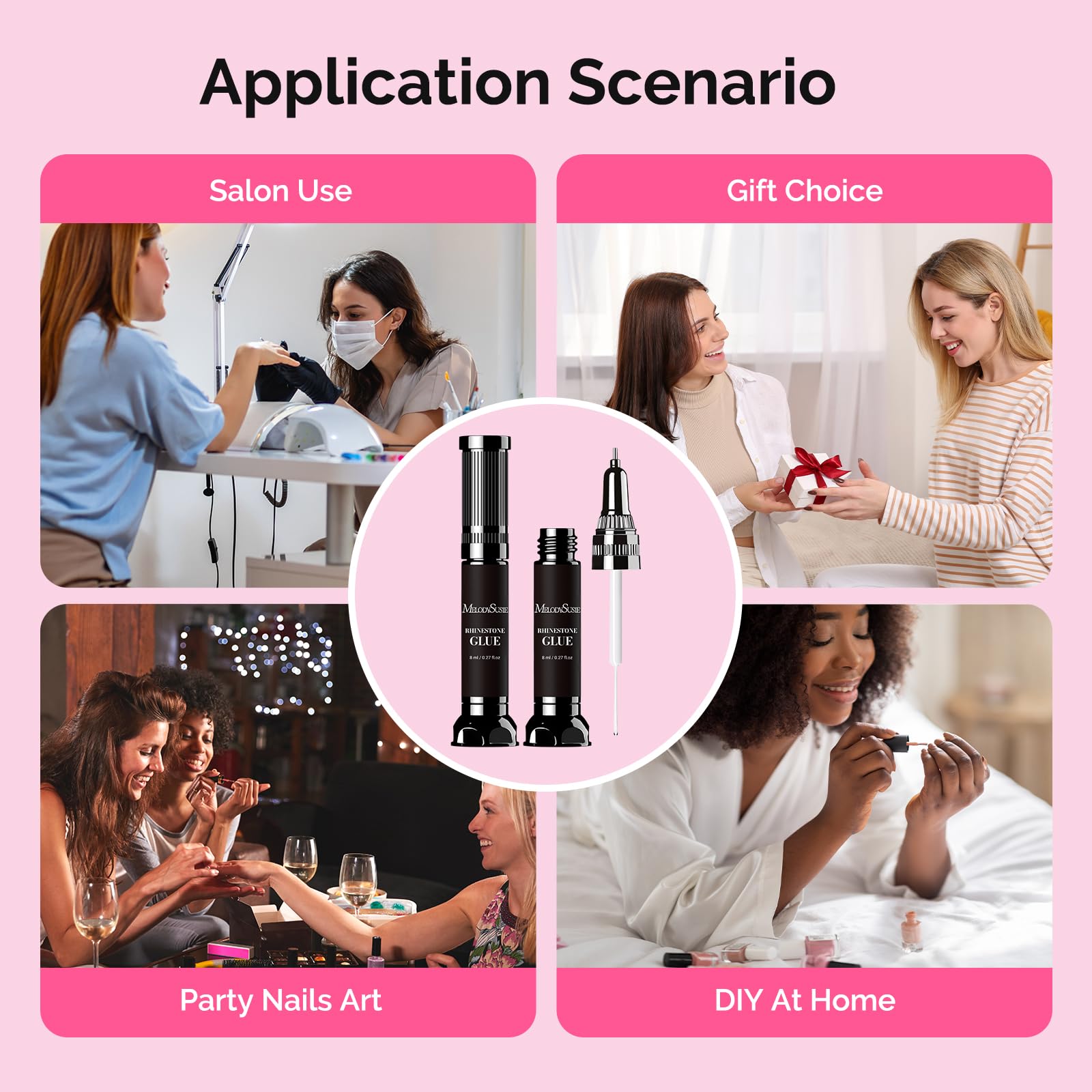 Professional nail art application using MelodySusie gel