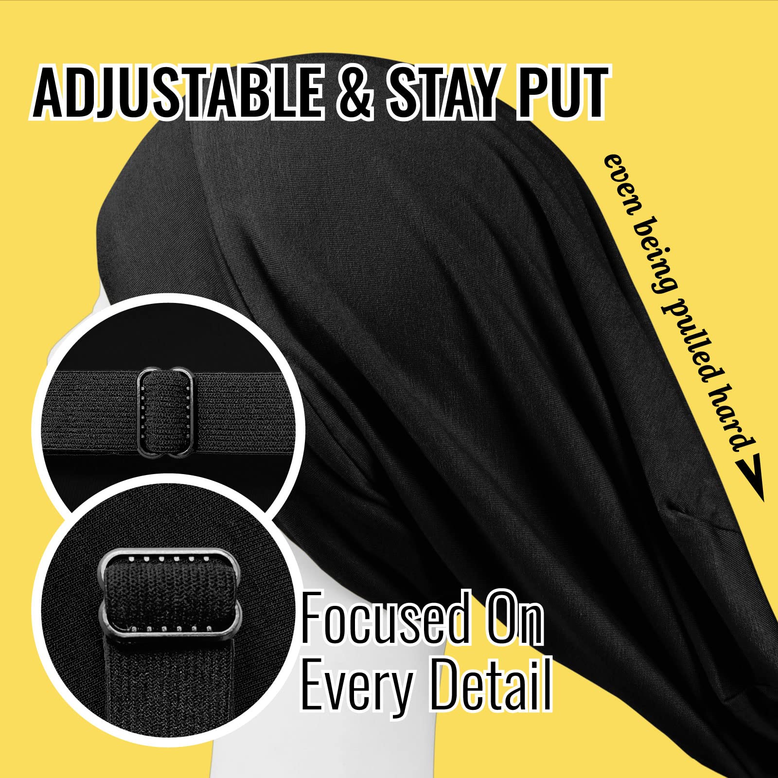 PARISBELLA black night sleep bonnet protecting long braids and curly textures.