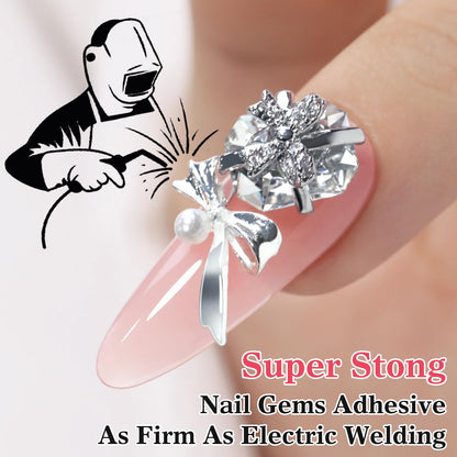 Clear rhinestone gel glue for salon nail designs