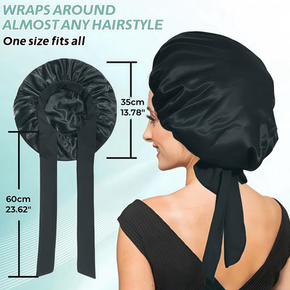 Texture detail of the friction reducing fabric used in the VECIIR anti frizz sleeping bonnet.