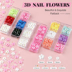 Belleboost acrylic petal charms and caviar beads close up