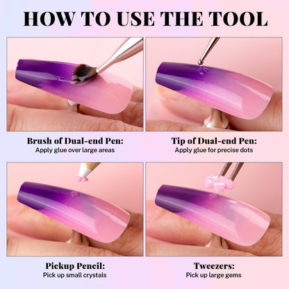 Instructional view of Belleboost 3D nail art application