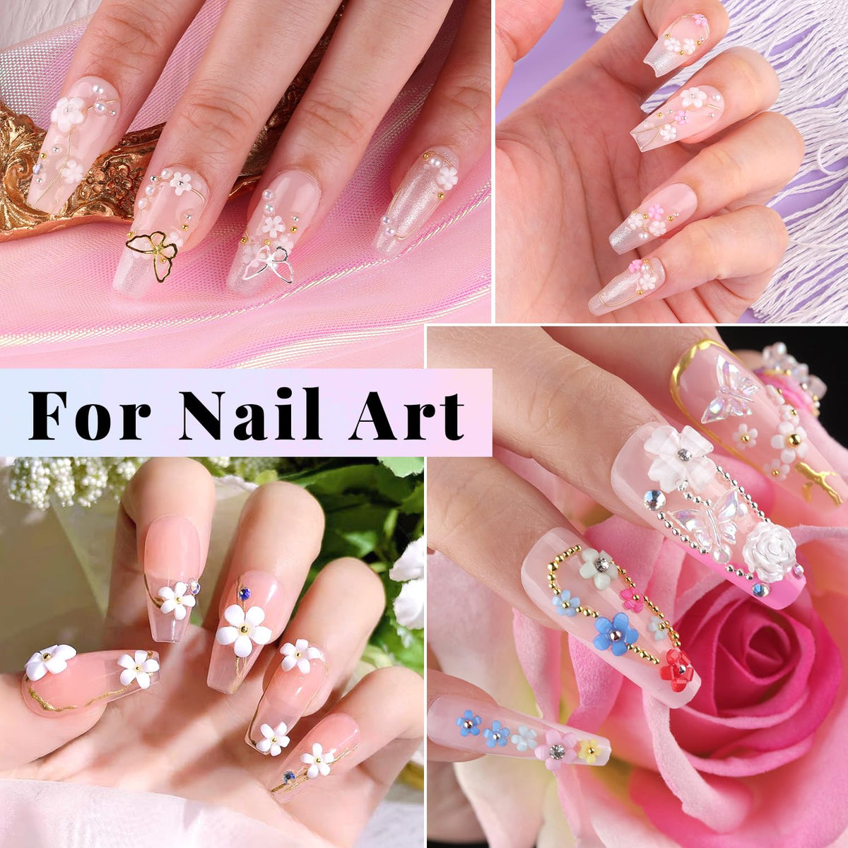 Application tools including tweezers and pickup pen for nails