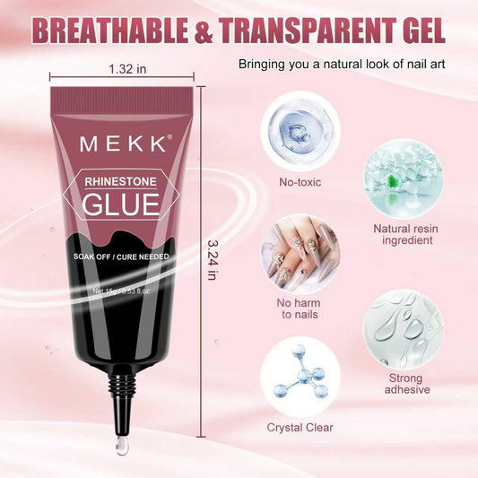 Close up of Mekk nail charm adhesive gel texture