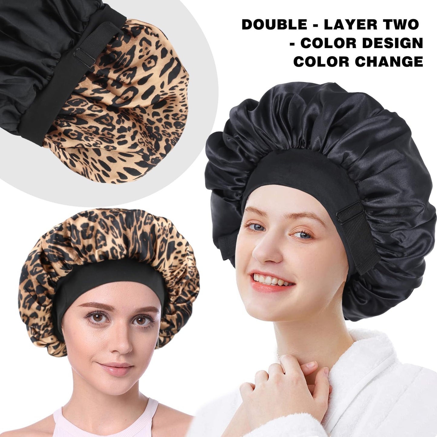 XRACEPHOL high quality satin bonnet for curly hair protection and moisture retention