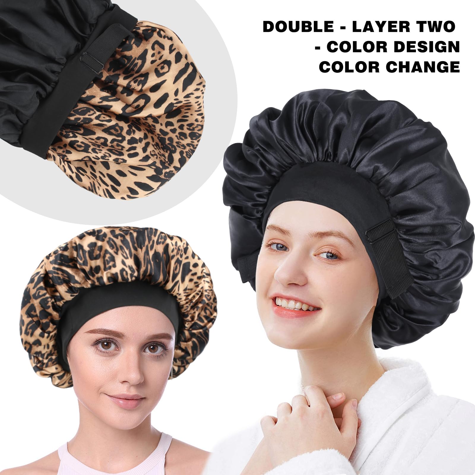 XRACEPHOL high quality satin bonnet for curly hair protection and moisture retention