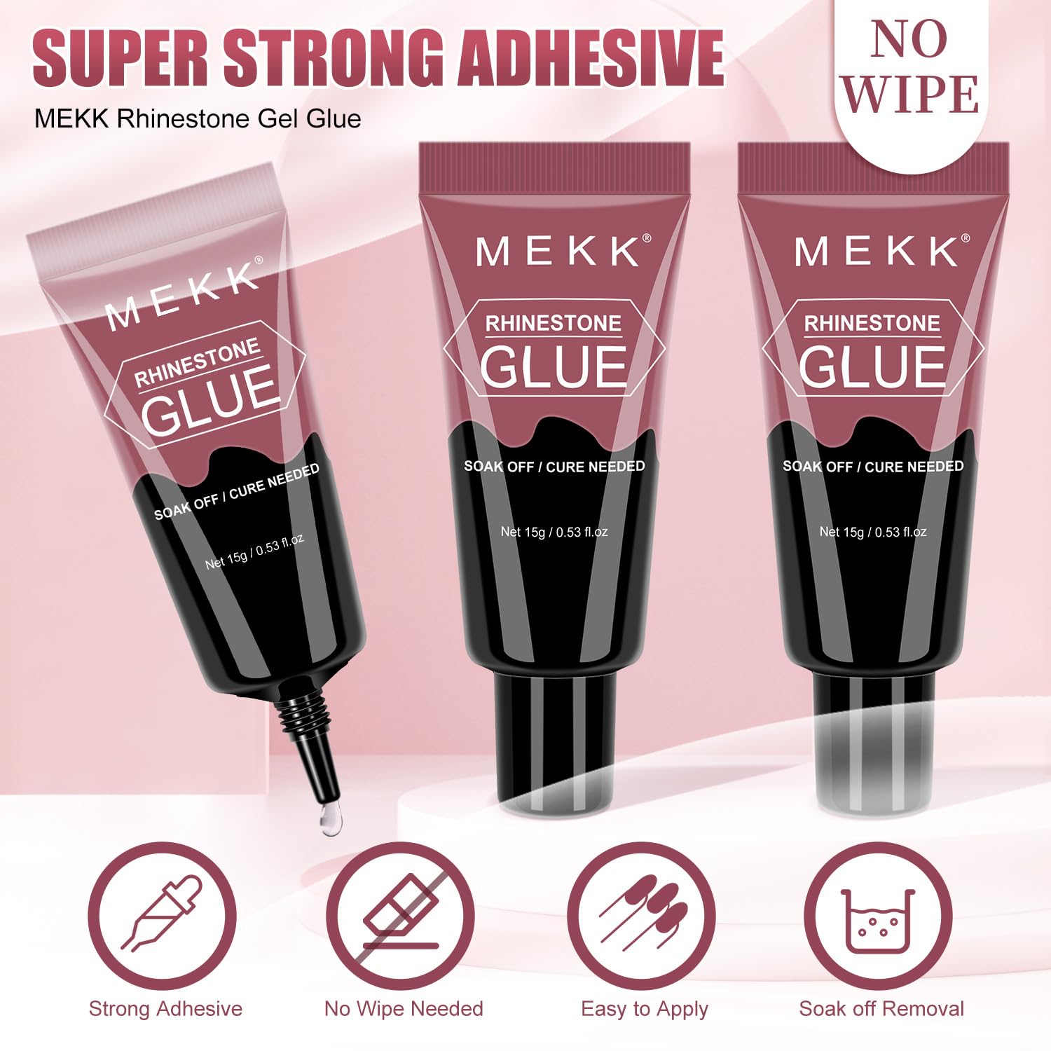 Mekk super strong nail glue tube for 3D art