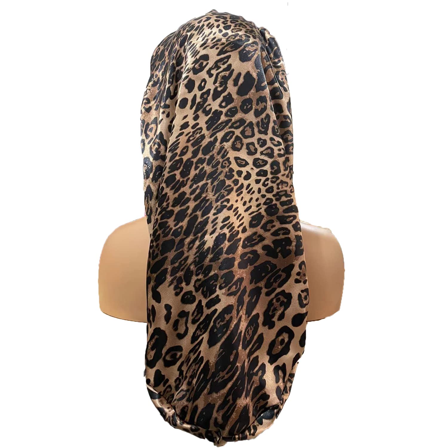Comfortable elastic wide headband design of the soft night sleep hat highlighted.
