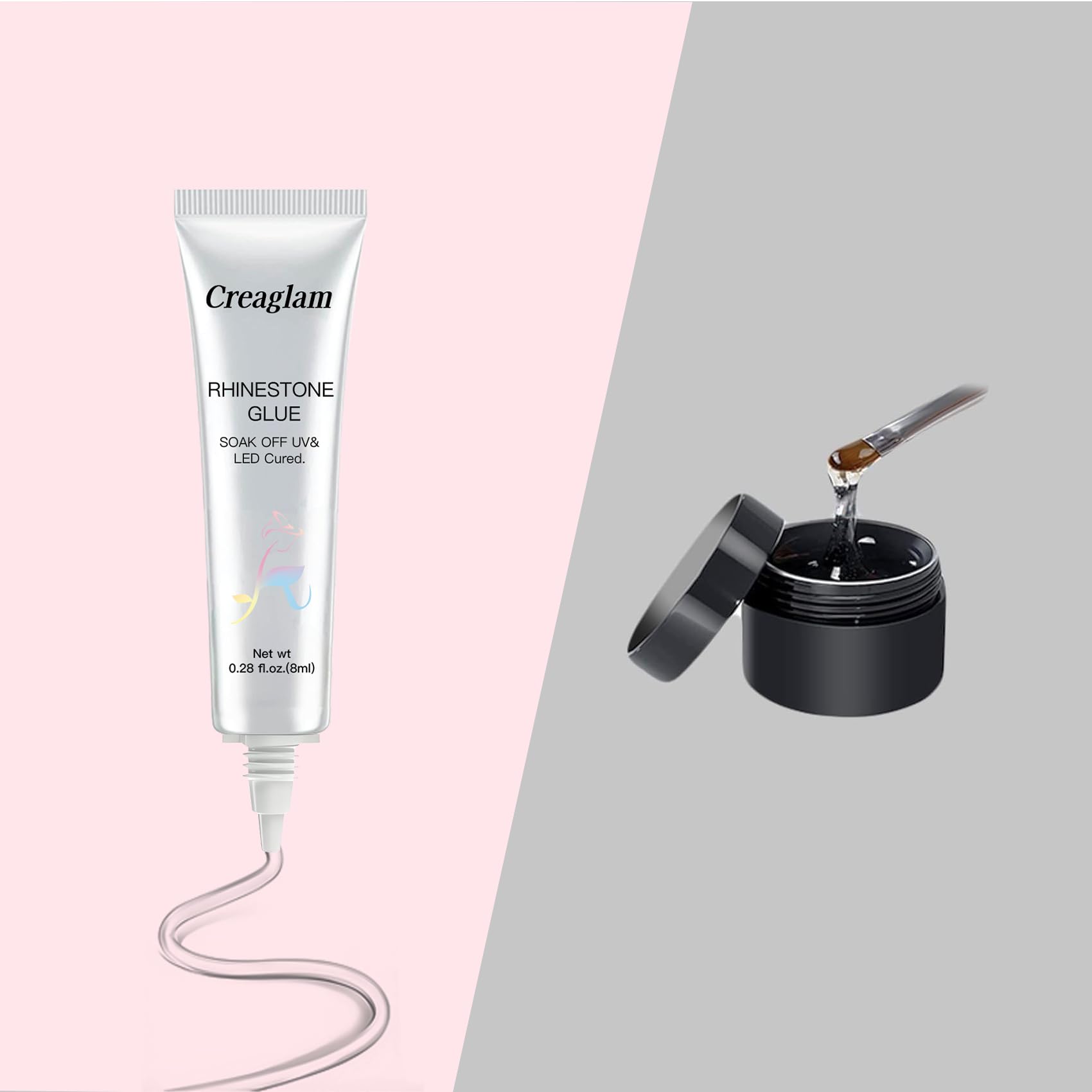 Professional nail art gems secured with Creaglam glue