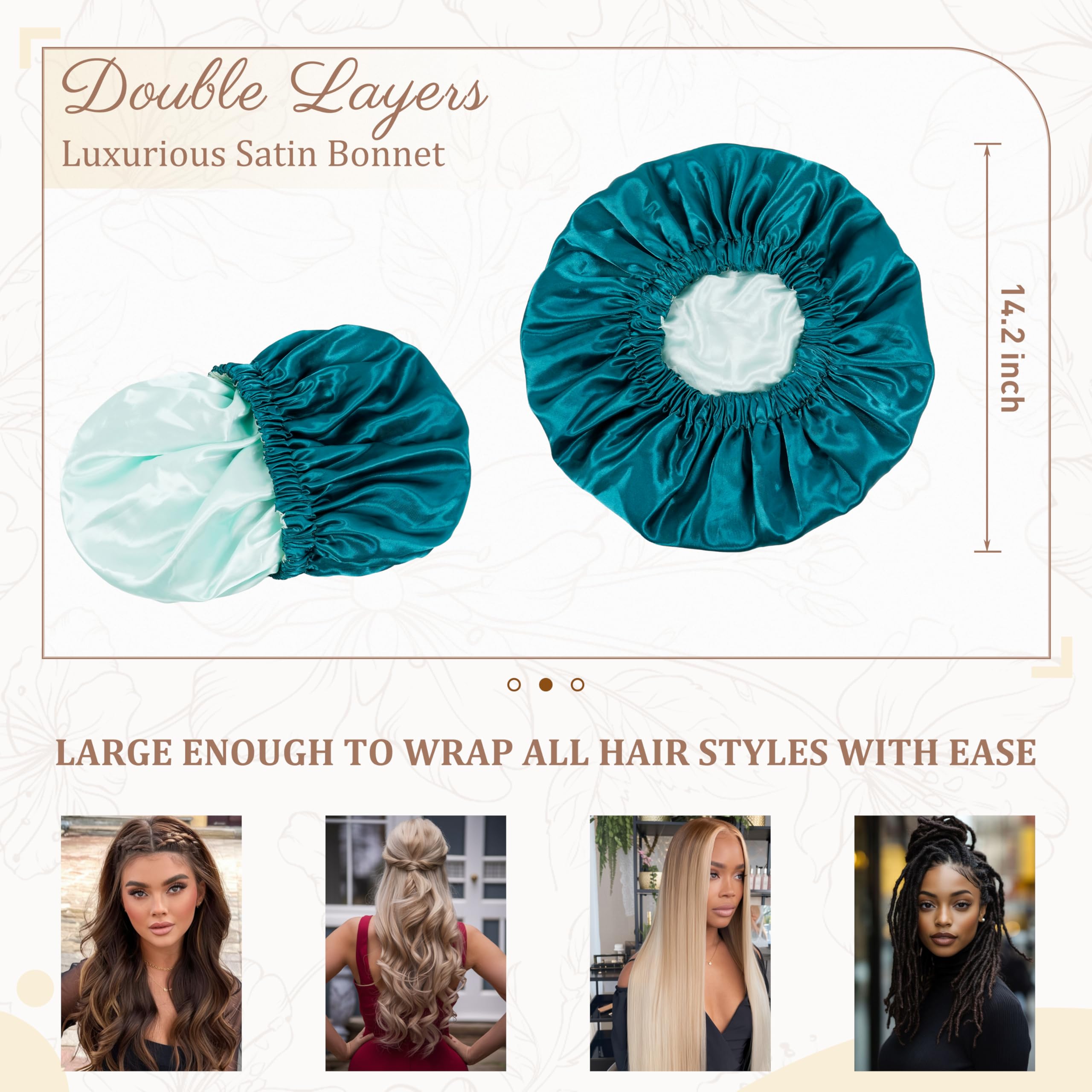Adjustable elastic band detail on edoneery premium silk hair wrap