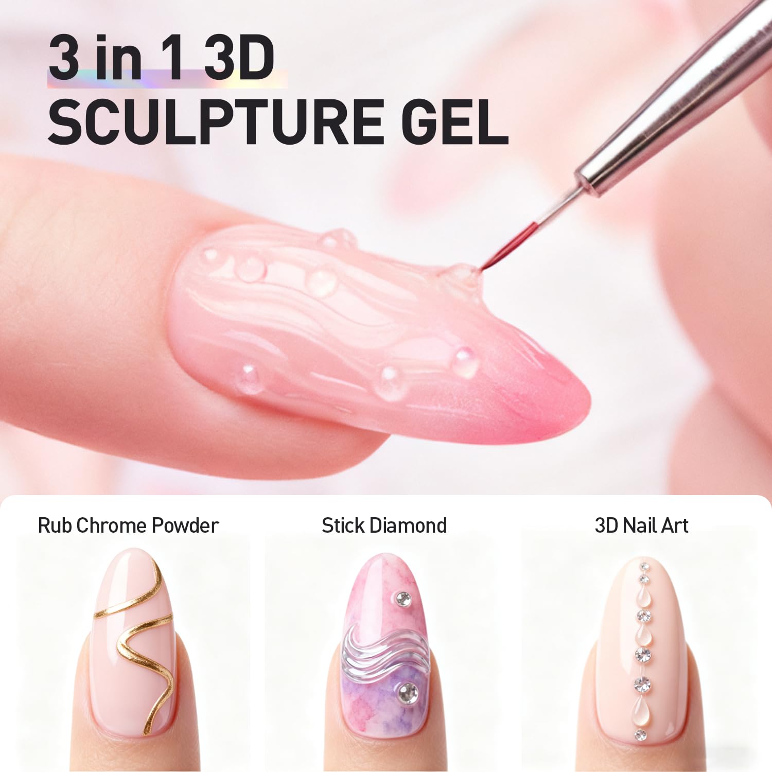 Finger Secret 3D sculpting gel texture being molded into a flower
