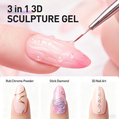 Finger Secret 3D sculpting gel texture being molded into a flower