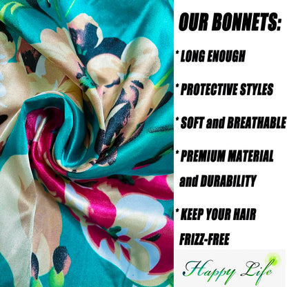 Premium lightweight satin headwrap showing close up texture of soft skin friendly fabric material