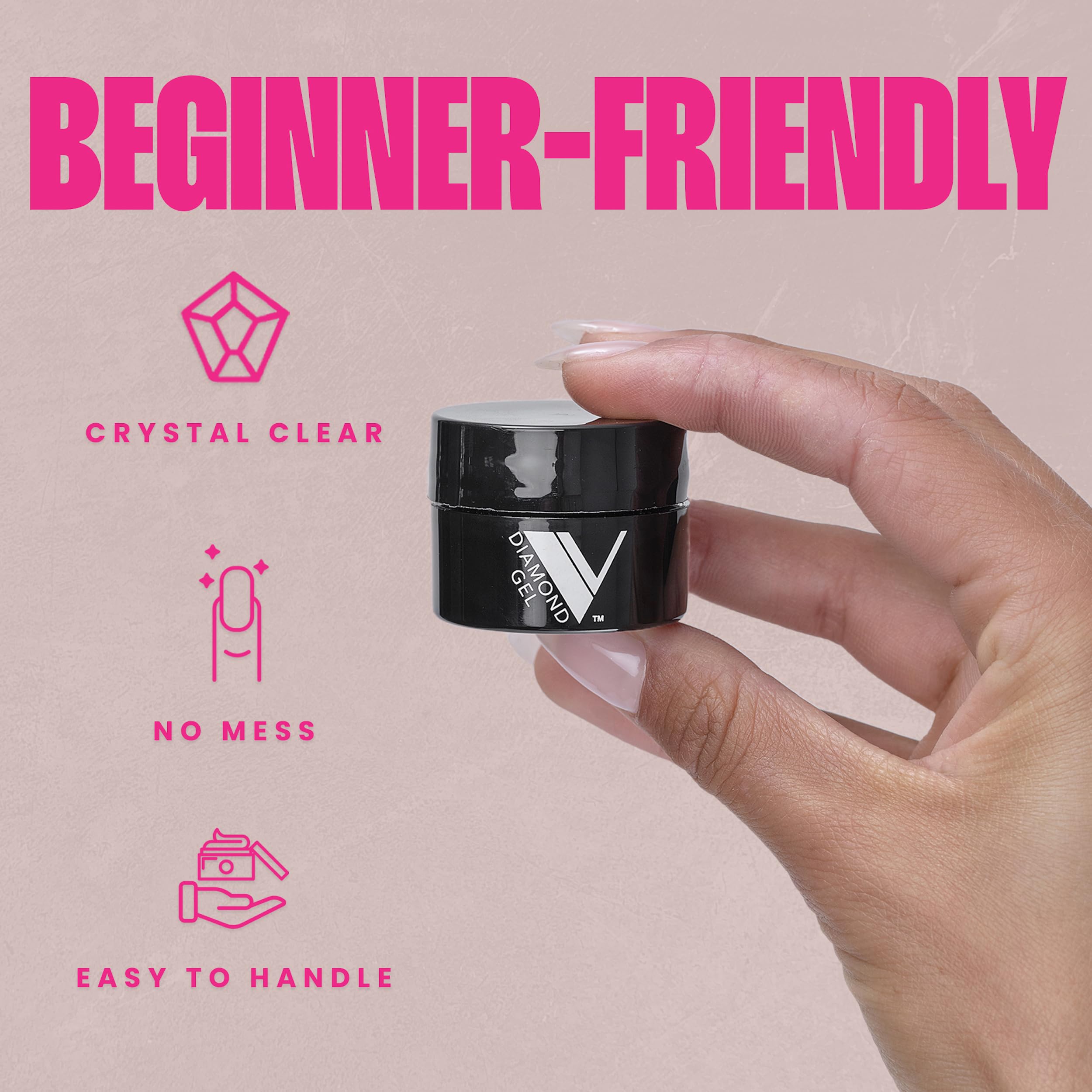 Crystal manicure created with V Beauty Pure Diamond Gel