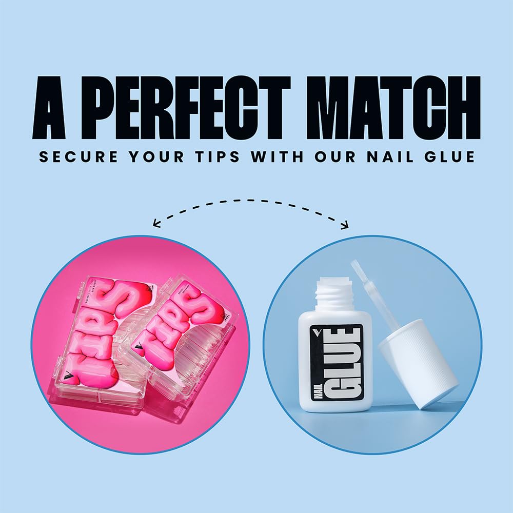V Beauty Pure extra strength nail glue lifestyle manicure setup