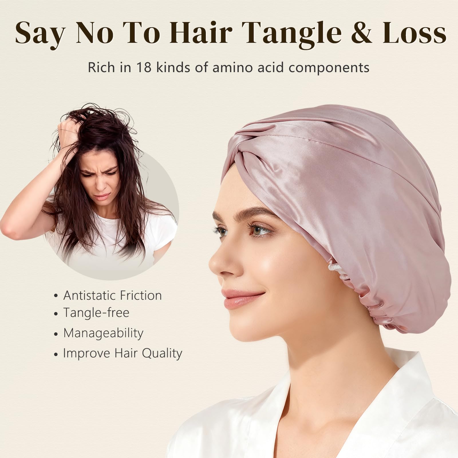 Authentic Grade 6A silk hair wrap for women sleeping and daily hair protection