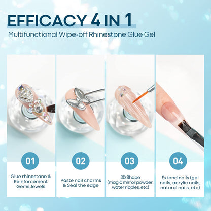 Application of nail charms with Modelones dual-use brush